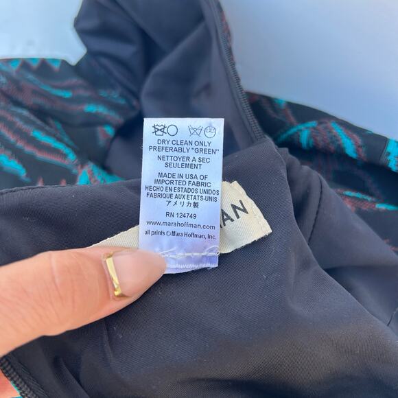 Mara Hoffman Herbarium Jacquard Long Sleeve Knit Mini Dress Green Foliage Medium - Picture 5 of 9